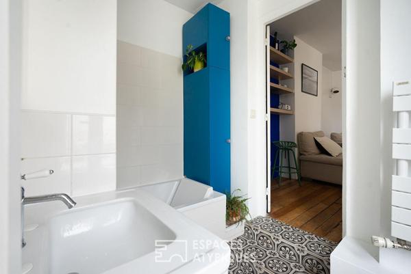 Appartement traversant entre le canal et les buttes Chaumont
