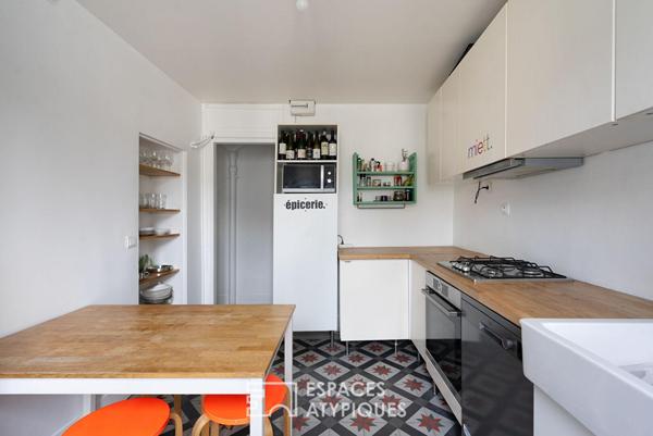 Appartement traversant entre le canal et les buttes Chaumont