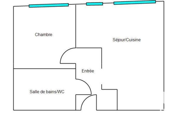 Appartement 2 pièces de 43 m² à Cagnes-sur-Mer (06800)