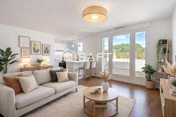 T3 dernier étage, 2 terrasses, 2 parkings couverts