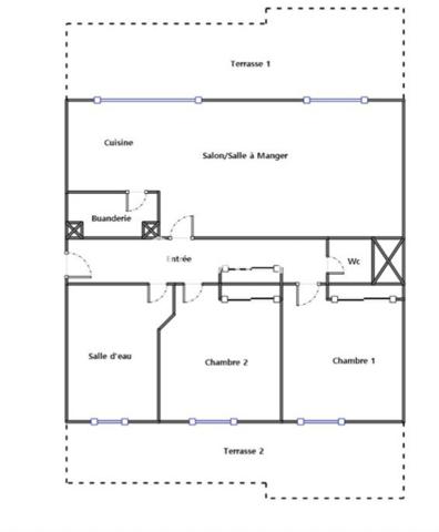 T3 dernier étage, 2 terrasses, 2 parkings couverts