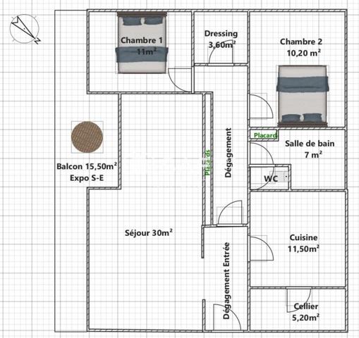 A vendre appartement avec beaux volumes proche Fobio