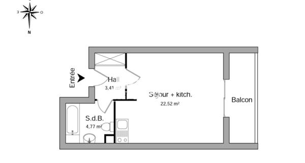 Location Studio 30.7 m² - Orléans 45000