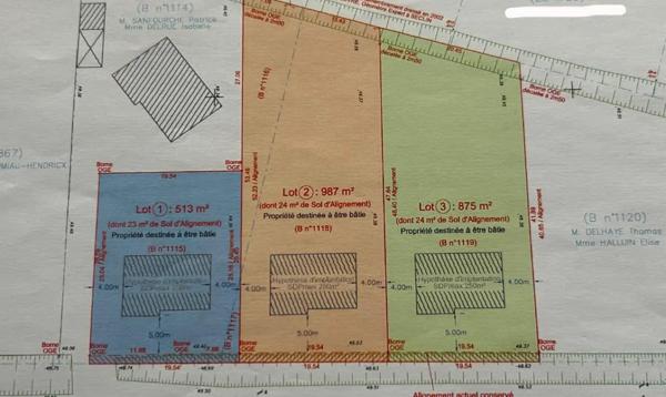 Terrain à vendre 875m² Tilloy-lez-Marchiennes (59870)