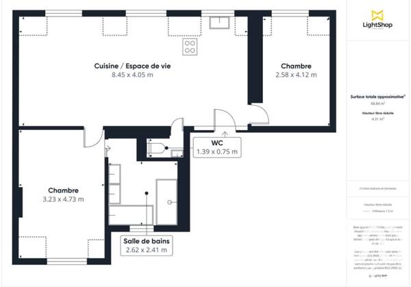 Appartement à vendre 3 pièces 71 m² Courbevoie