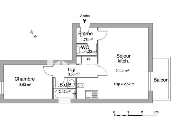 Location Appartement meublé 2 pièces 38.47 m² - 2 A 6 ALLEE DE LA MISAINE La Rochelle 17000