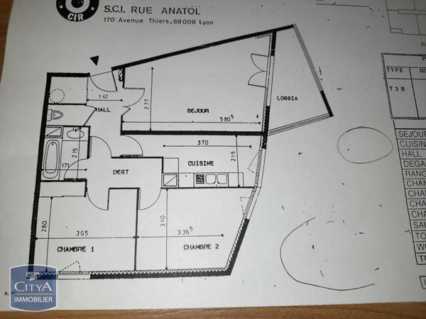 Appartement à louer 3 pièces 70.06m² Villeurbanne (69100)