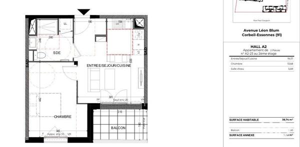 Appartement (neuf) à vendre 2 pièces 38 m² Corbeil-Essonnes