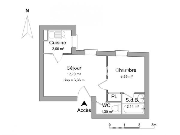 Location Appartement meublé 2 pièces 24.79 m² - RCE 35 RUE DE LURBE Bordeaux 33000
