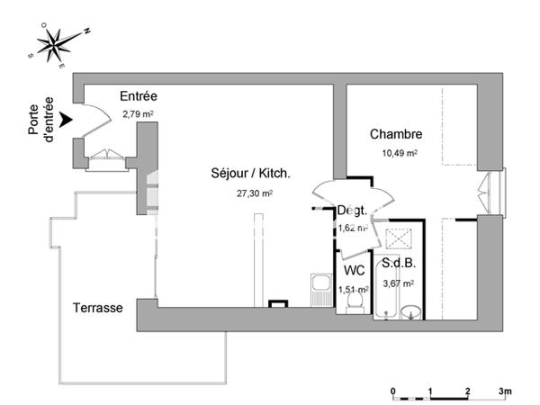 Location Appartement 2 pièces 47.38 m² - 11 RUE THIERS La Rochelle 17000