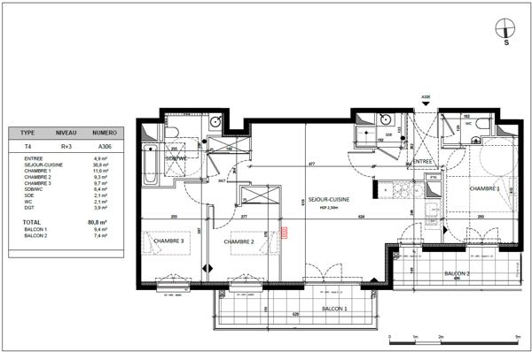 Appartement 4 pièces - 85 m²