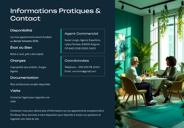 Saint-François (97118) À vendre biens immobiliers à Saint-François,T2 de 39 m² dans une petite copropriété