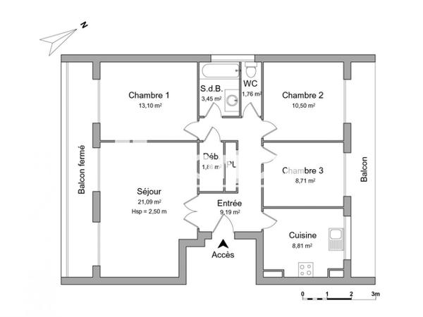 Location Appartement 4 pièces 78.47 m² - 14 RUE PIERRE TREPOS Brest 29200