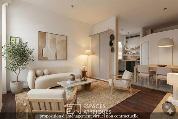 Appartement type loft avec cave attenante aménageable