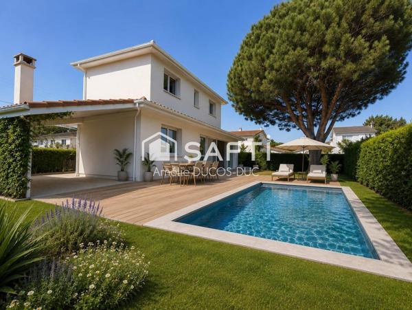 Maison 3 chambres, 1 bureau, 2 salle d'eau, 2 WC, belle parcelle, terrain piscinable
