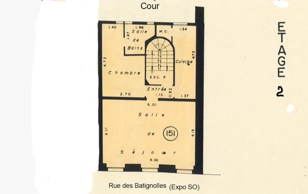 À vendre : Appartement 2 pièces à Batignolles, Paris 75017