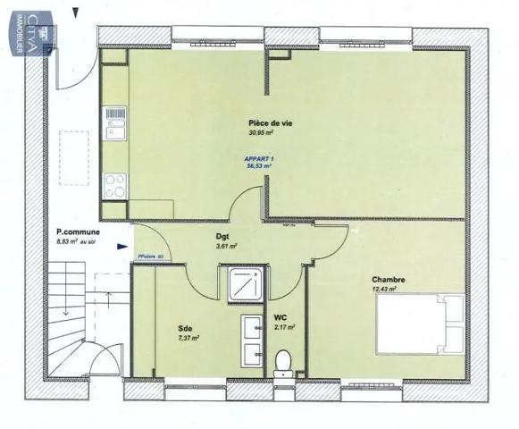 Appartement à louer 2 pièces 55.92m² Brest (29200)