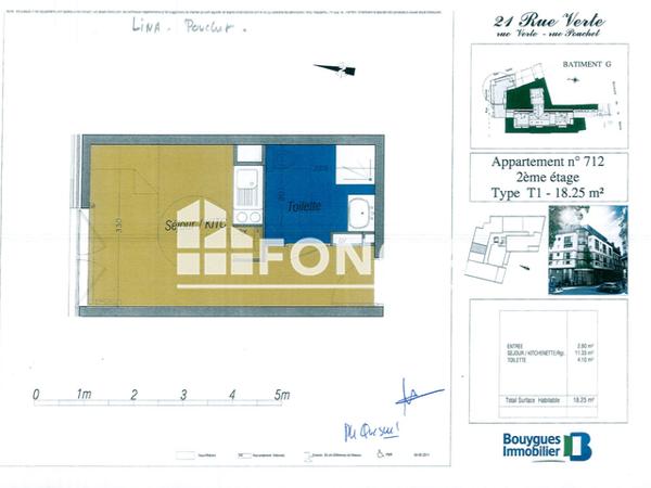 Location Studio 18.25 m² - 1 BIS RUE POUCHET Rouen 76000