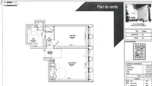 Appartement de 45,13 m²