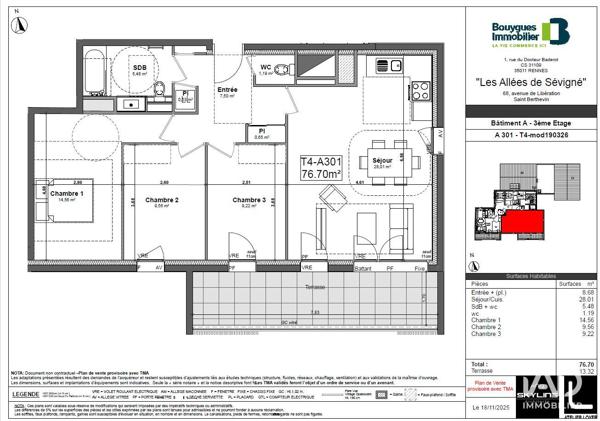 Appartement à vendre 4 pièces 77 m² Saint-Berthevin