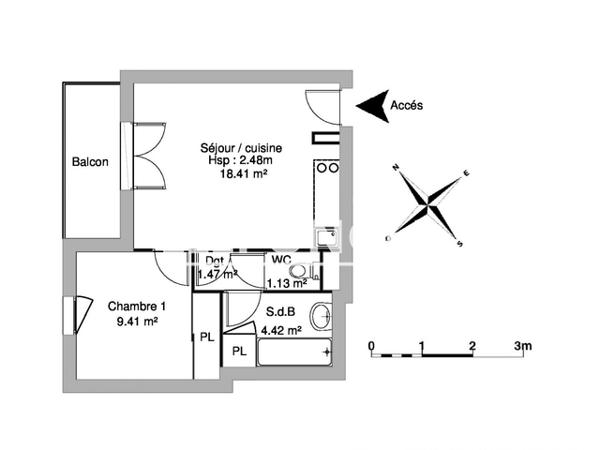 Location Appartement 2 pièces 34.53 m² - 15 IMPASSE DES GRISES DU BEARN Morlaas 64160
