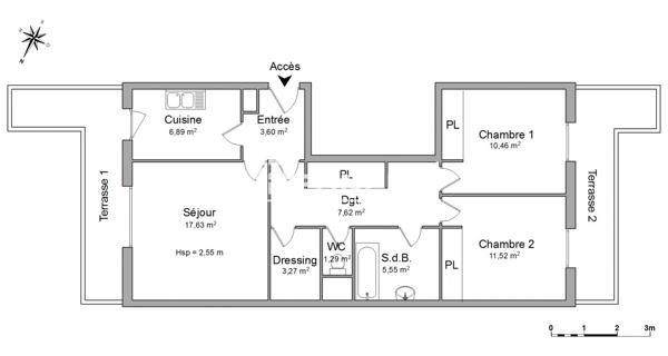 À vendre Appartement 3 pièces 67 m² - Le Cannet 06110