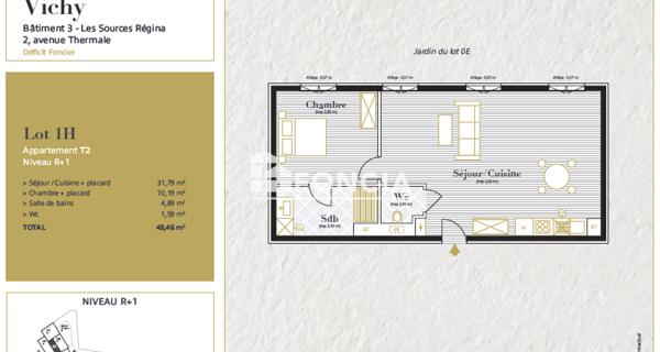 Location Appartement 2 pièces 48.69 m² - Vichy 03200