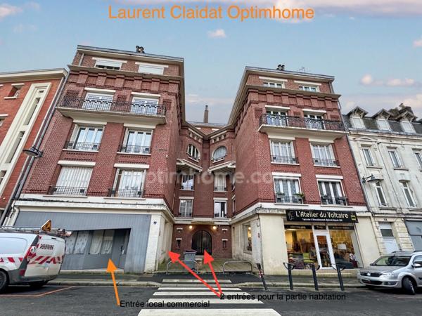 LOCAL COMMERCIAL + HABITATION – HYPER CENTRE SAINT-QUENTIN – 4 PIÈCES – CAVE