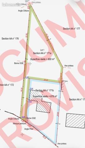 CHANTEAU - TERRAIN DE 800M2 - AU CALME
