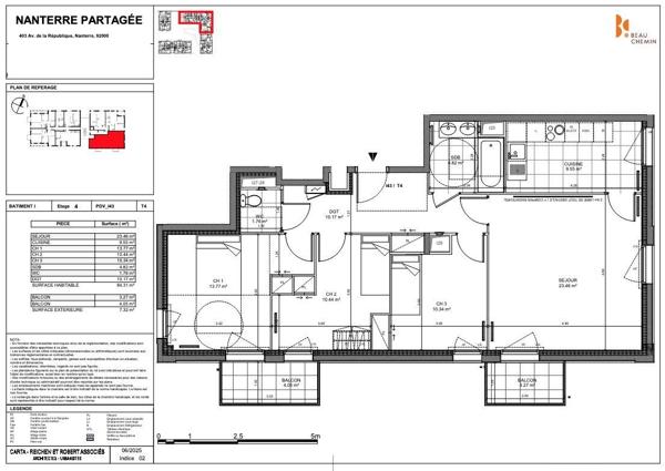 Appartement à vendre 4 pièces 84 m² Nanterre