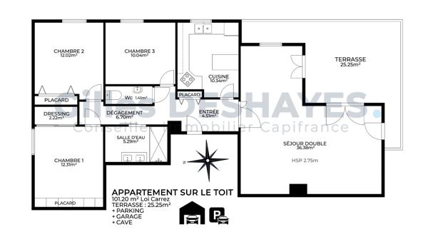Villefranche, appartement sur le Toit : 101 m² au dernier étage – Terrasse 25 m²
