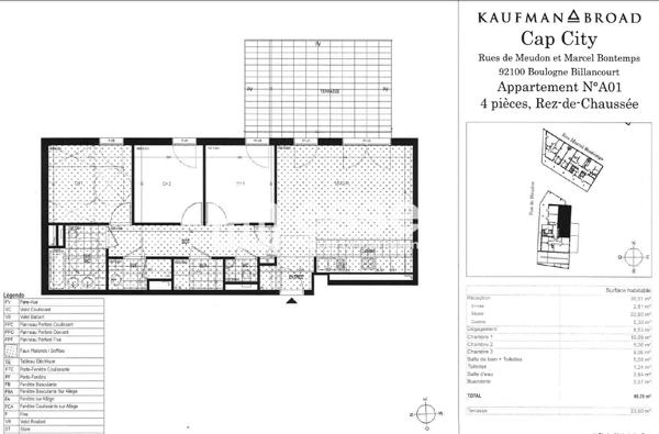 Location Appartement 4 pièces 80.78 m² - Boulogne-billancourt 92100