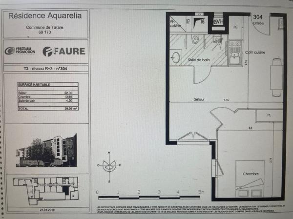 Appartement · Vente Tarare (69170) 2 pièces · 41m²