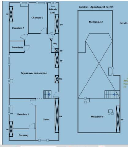 Appartement esprit loft, a vendre, Face Loire Orleans, dernier etage en hotel particulier