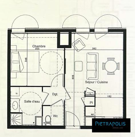 LOZANNE - APPARTEMENT T2 -  BOX FERME EN SOUS SOL