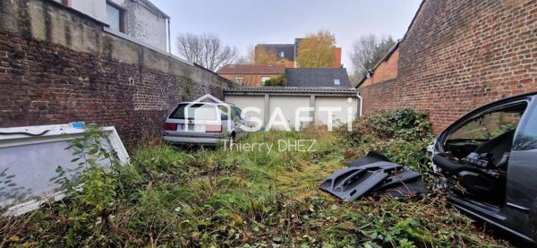 Terrain constructible de 170 m² avec 5 garages – Wattrelos (secteur Mont-à-Leux)