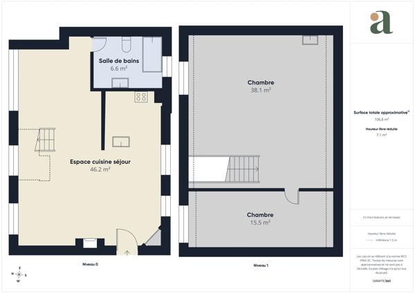 Maison Historique de Charme 103 m² Cour Pavée & Terrasse en vente à Le Pecq (78230)