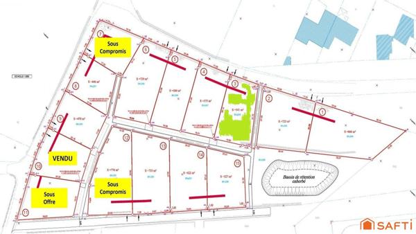 Terrain de 541 m² viabilisée (lot 3) – Le Puy