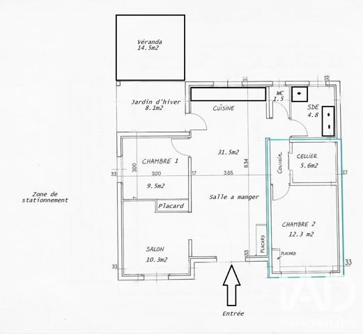 Maison à vendre 4 pièces 87 m² Saint-Vincent-sur-Jard
