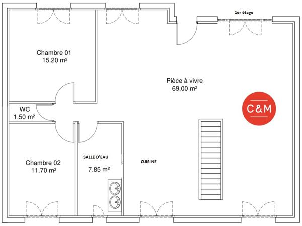 44340 Bouguenais BOUGUENAIS LES COUETS - Maison familiale 6 pièces 176 m²