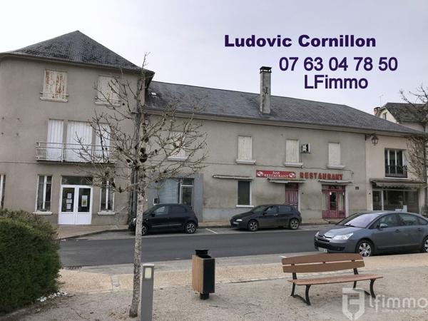Immeuble à rénover: Hôtel-Restaurant, boucherie avec appartement.