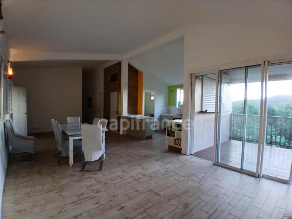 MAISON DE RAPPORT de 220m²- 3 Niveaux- DEUX T4 + UN T2. TERRAIN ARBORE 1700 M² AVEC PISCINE. RIVIERE PILOTE (972)