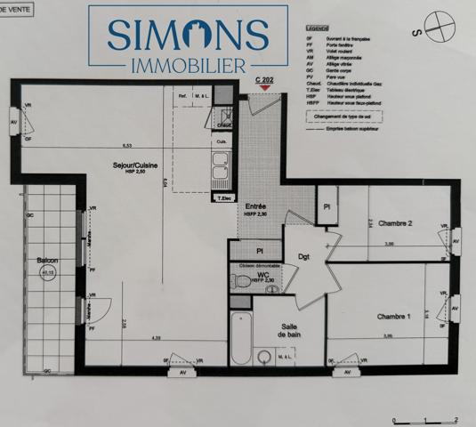AYTRÉ – Appartement 82 m² avec balcon, parking et box