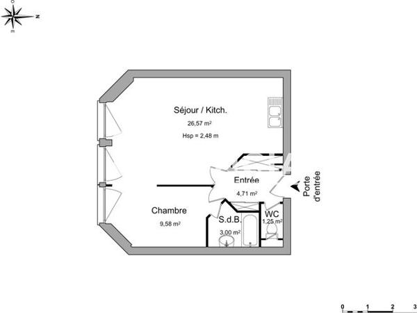 Location Appartement 2 pièces 43.86 m² - 18 RUE EAU DE ROBEC Rouen 76000