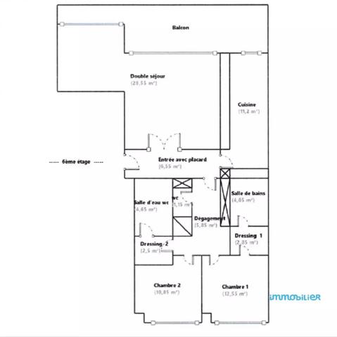 Appartement en étage élevé avec terrasse