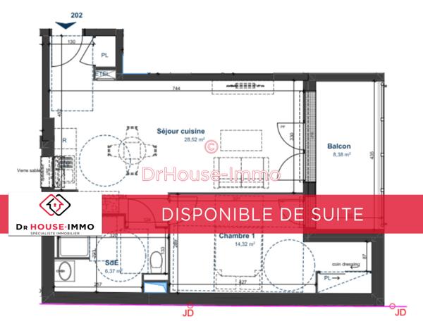 Appartement à vendre 2 pièces de 49 m²