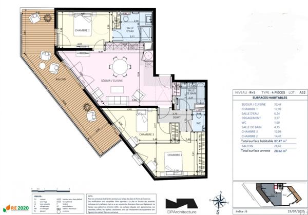 Antibes Juan-les-Pins –Spacieux 4P Appartement avec terrasse de 29m2 -Nouvelle résidence intimiste à 7 min des plages