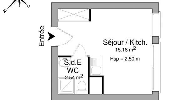 Location Studio 17.72 m² - ÉLancourt 78990