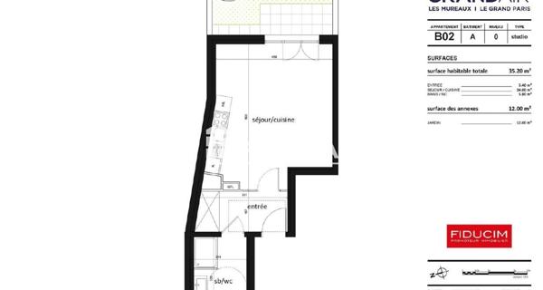 Location Studio 35.2 m² - Les Mureaux 78130