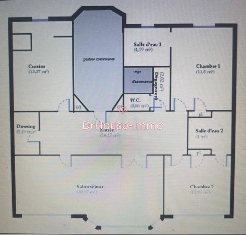 Appartement à vendre 3 pièces de 104 m²